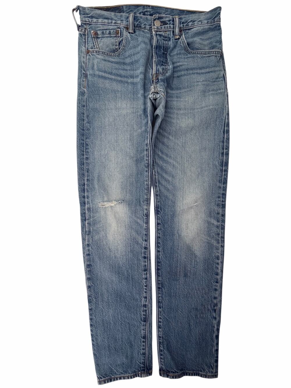 Levi's 501 Slim Taper Jeans Mens 29x30 Blue Distressed
